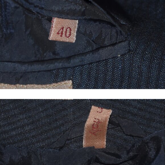 Vintage 90s 1990s Romeo Gigli Linen Striped Blazer Metallic Accents S 40 - Picture 8 of 15